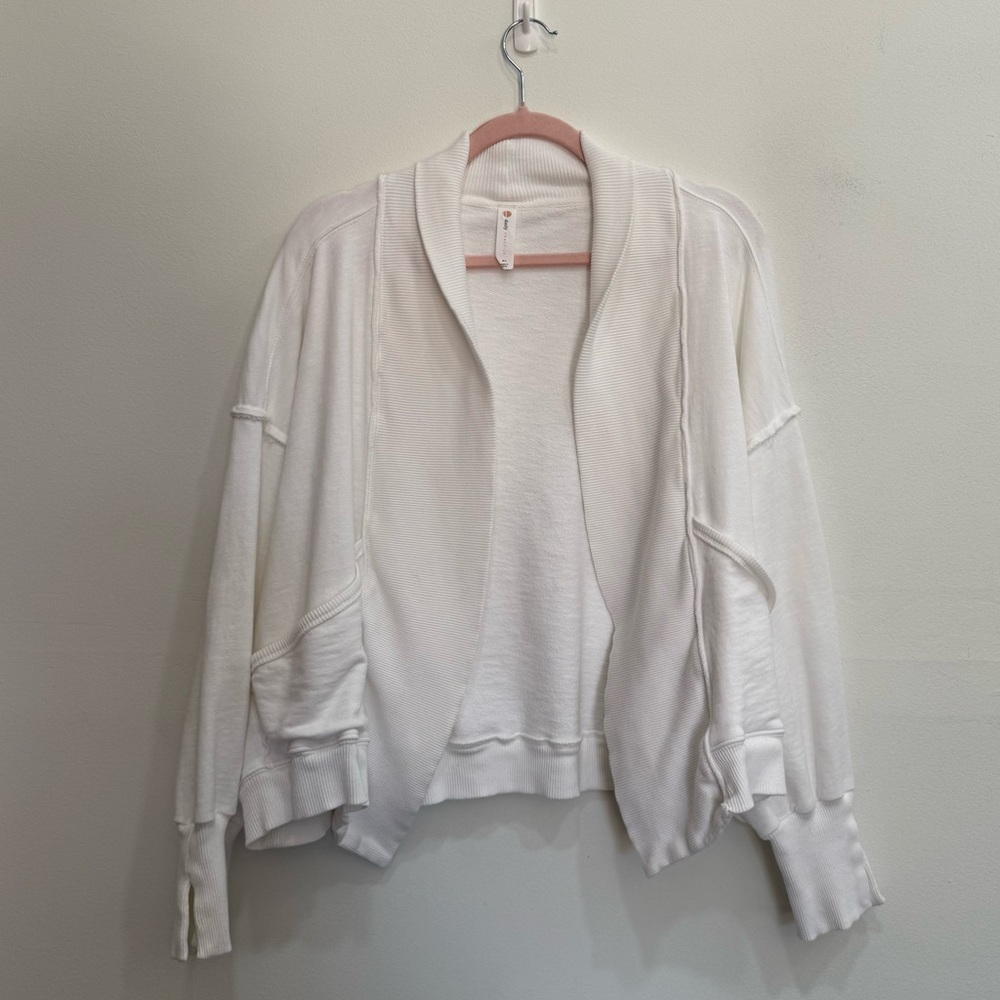 Daily Practice White Cardigan boho slouchy M/L - Picture 3 of 5